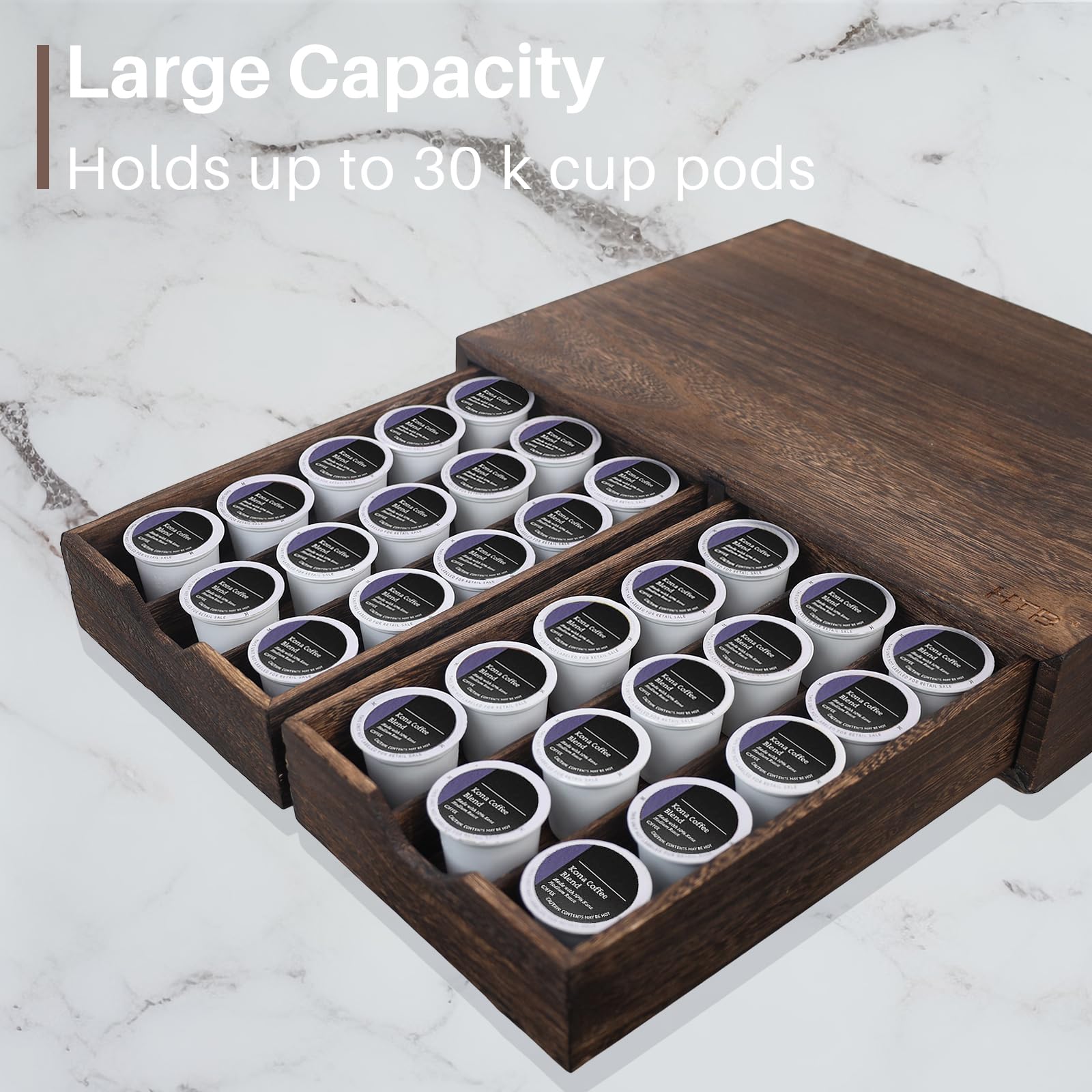 HTB K Cup Holder open drawer for easy pod access.