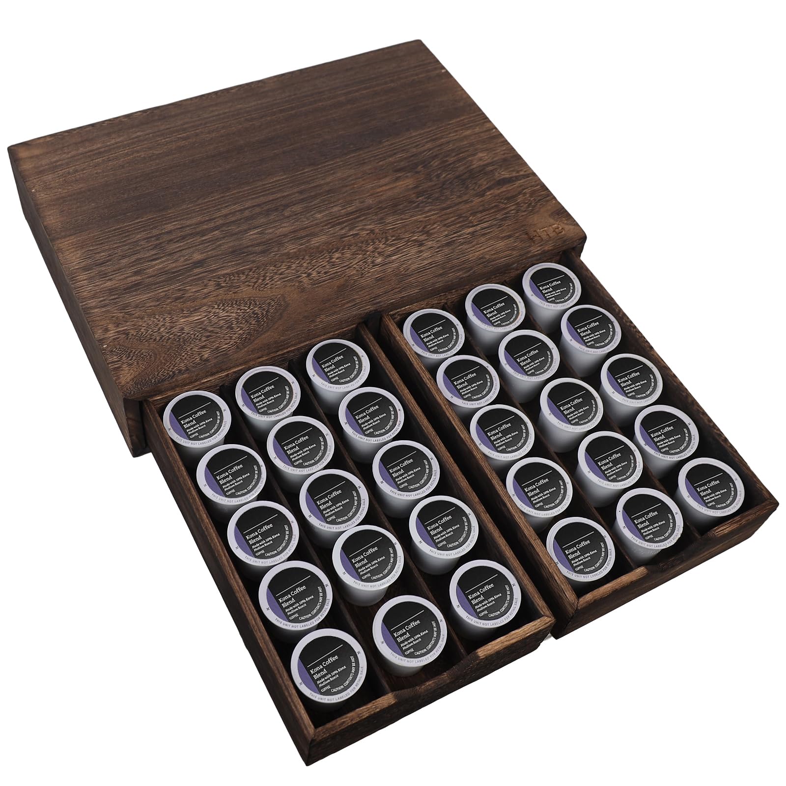 HTB K Cup Holder rustic wood finish adds style.