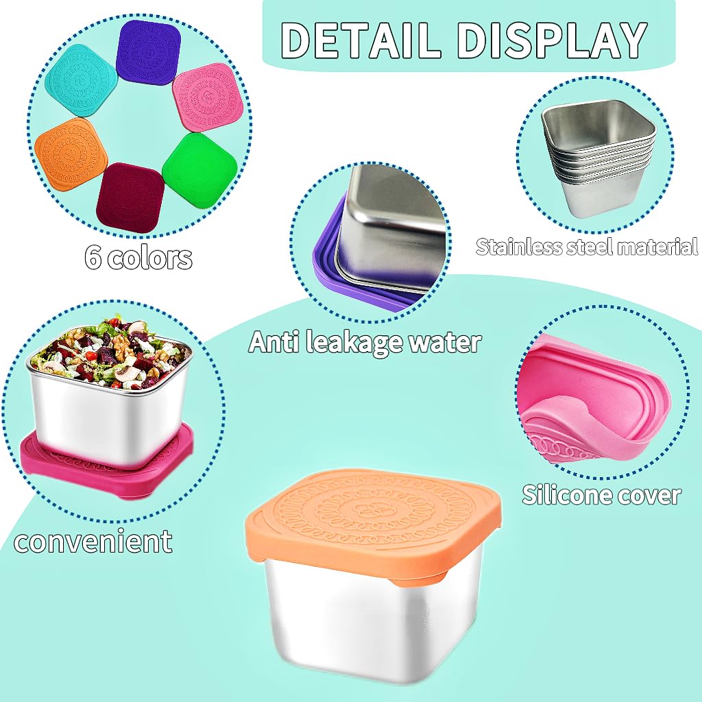 HTEVW stackable design helps save space in backpacks and lunch bags.