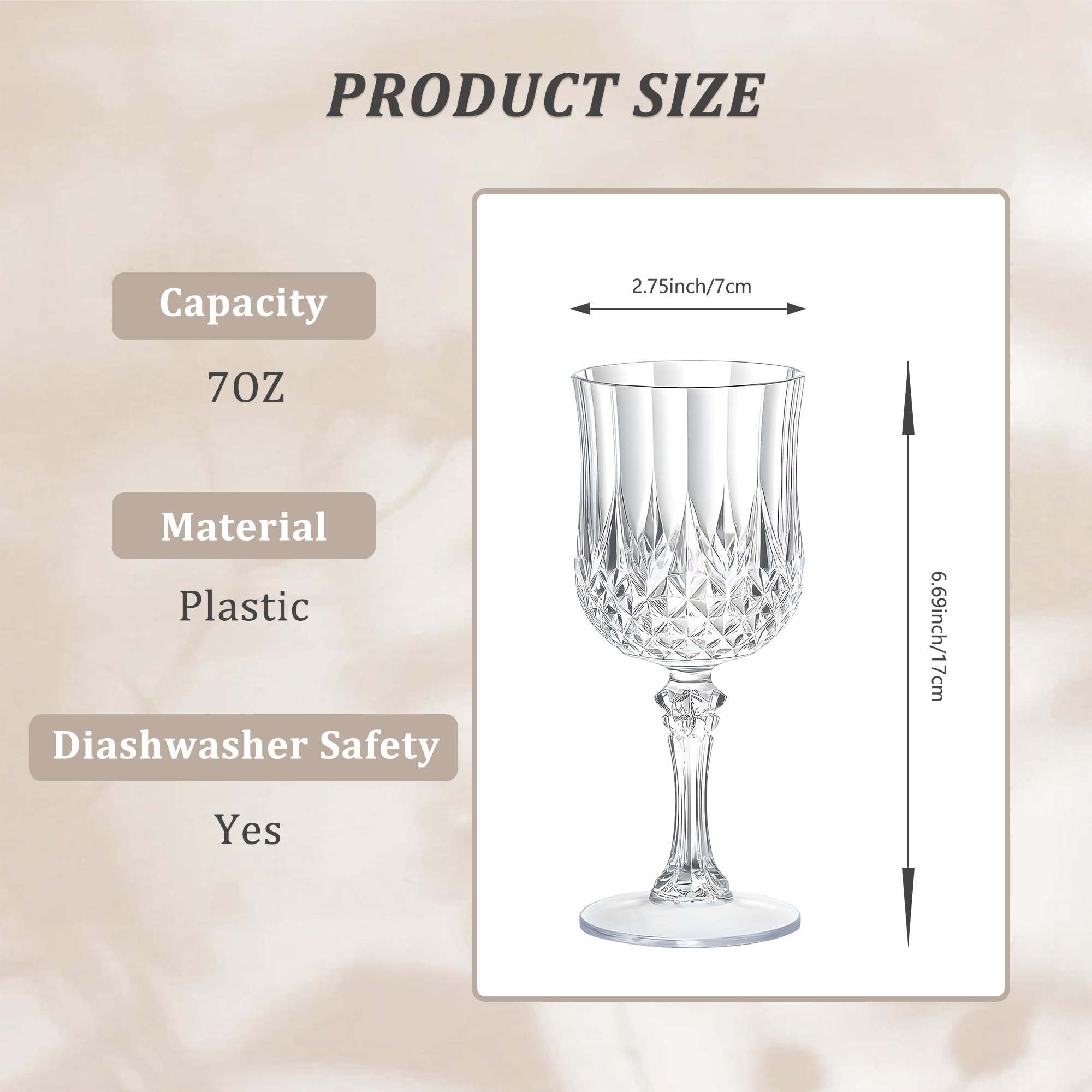 HTTBEIZI crystal texture transparent glasses add refined sparkle to weddings.