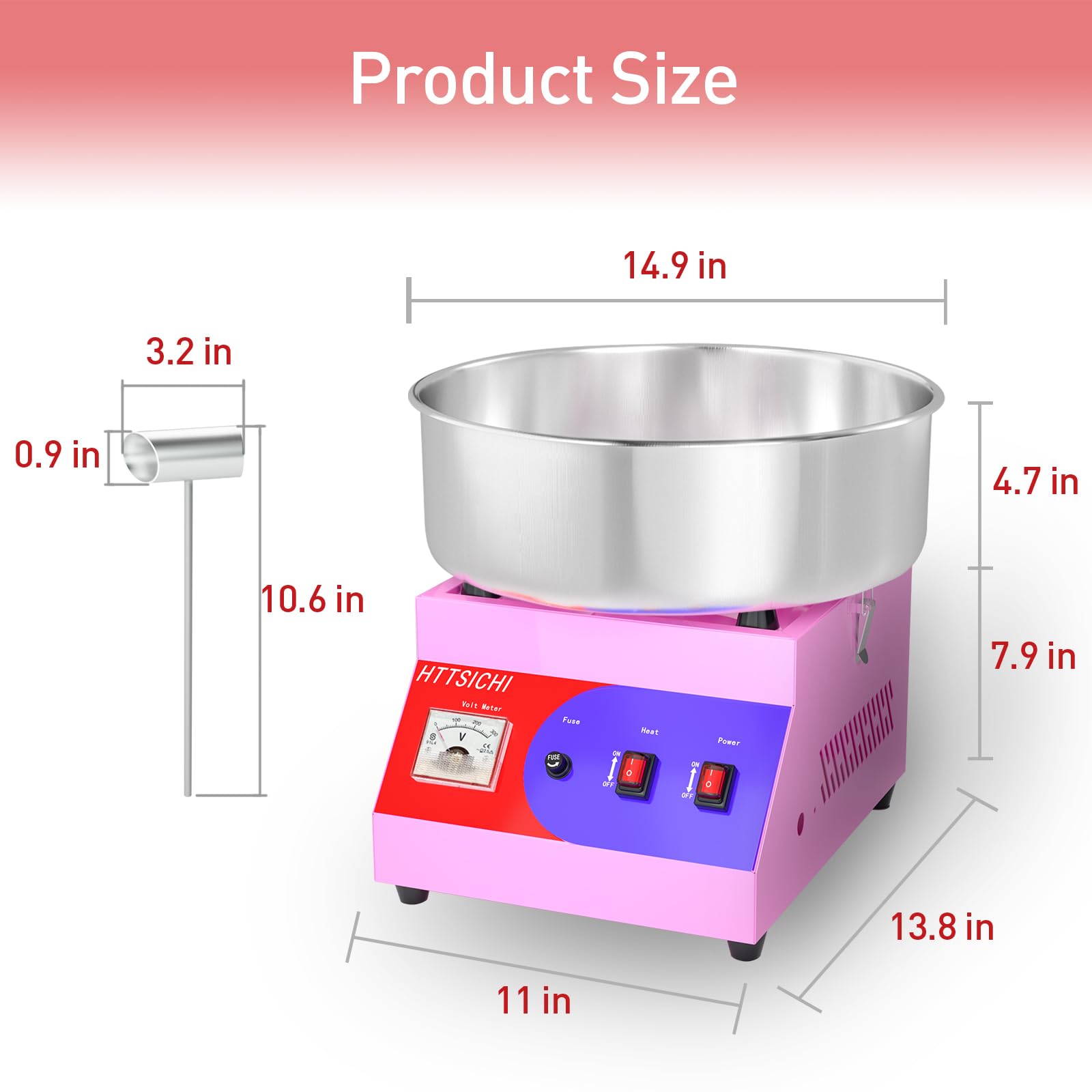 HTTSICHI machine can produce six sticks per minute for quick party prep