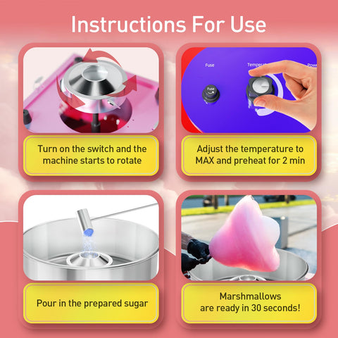 Removable stainless steel bowl on the HTTSICHI cotton candy machine for easy cleaning