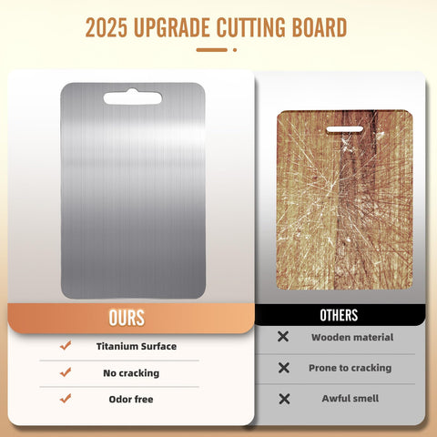 Huachancn titanium cutting board handle side highlights portable outdoor prep surface
