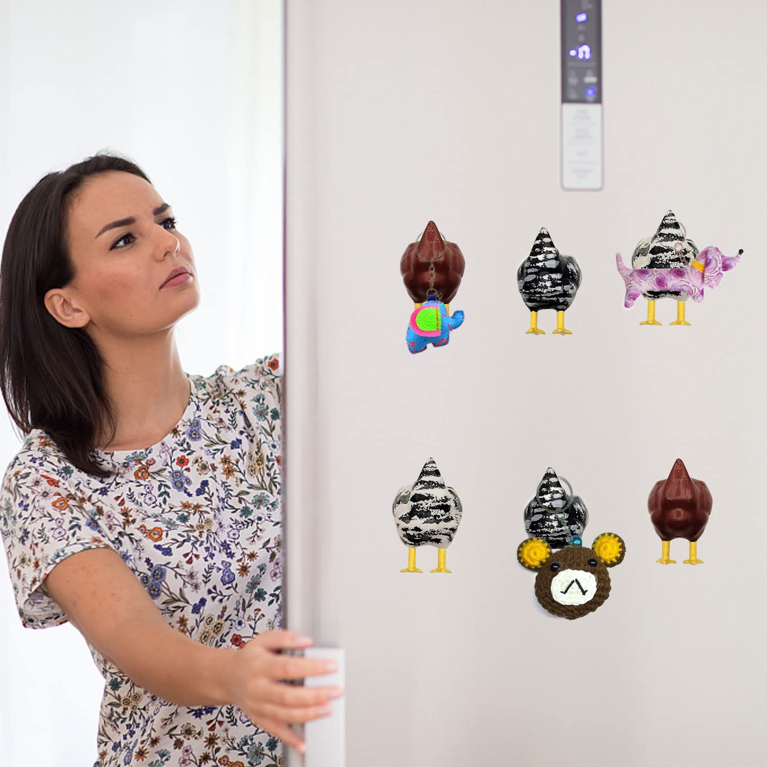 Huaerle mini-size chicken butt magnet perfect for lockers and whiteboards.