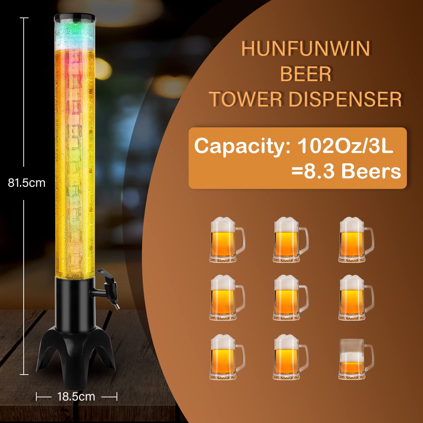HUAFUNWIN LED light shifts colors to enhance party ambiance