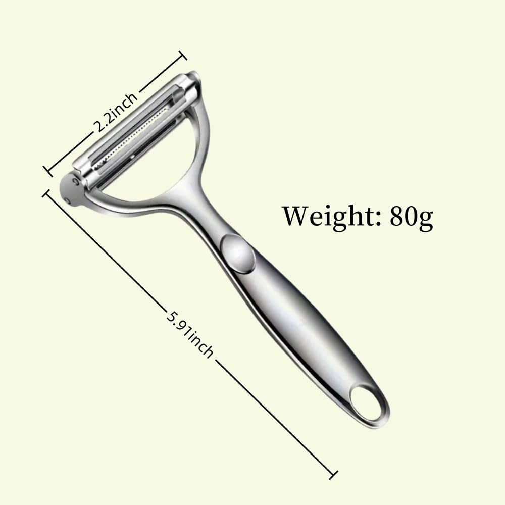 Huakai 2-in-1 peeler and julienne cutter in use for fast prep.