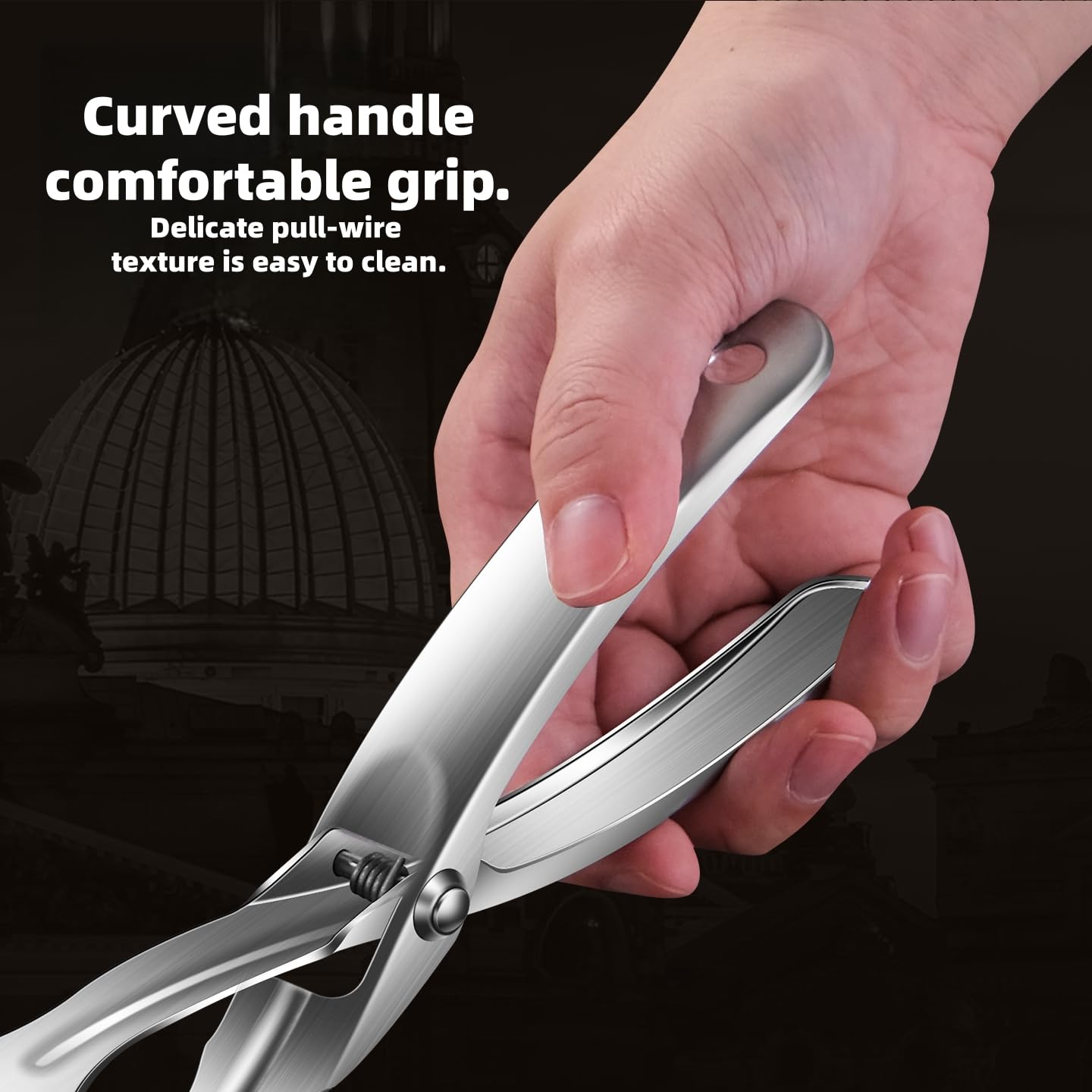 Huakai kitchen tongs resist heat up to 600°C for safe high-heat handling.
