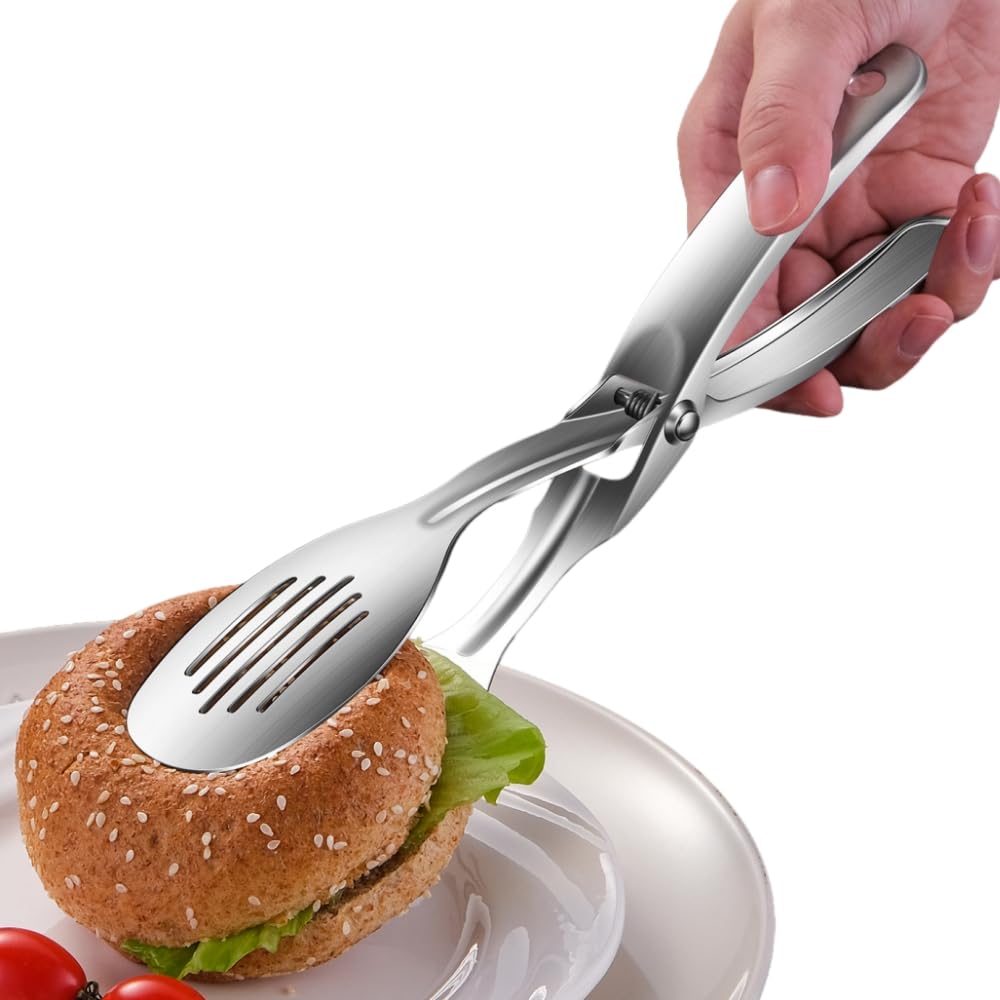 Huakai kitchen tongs with heavy-duty leverage for precise flipping.