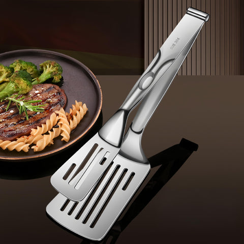 Huakai tongs detachable design converts to spatula for compact storage.