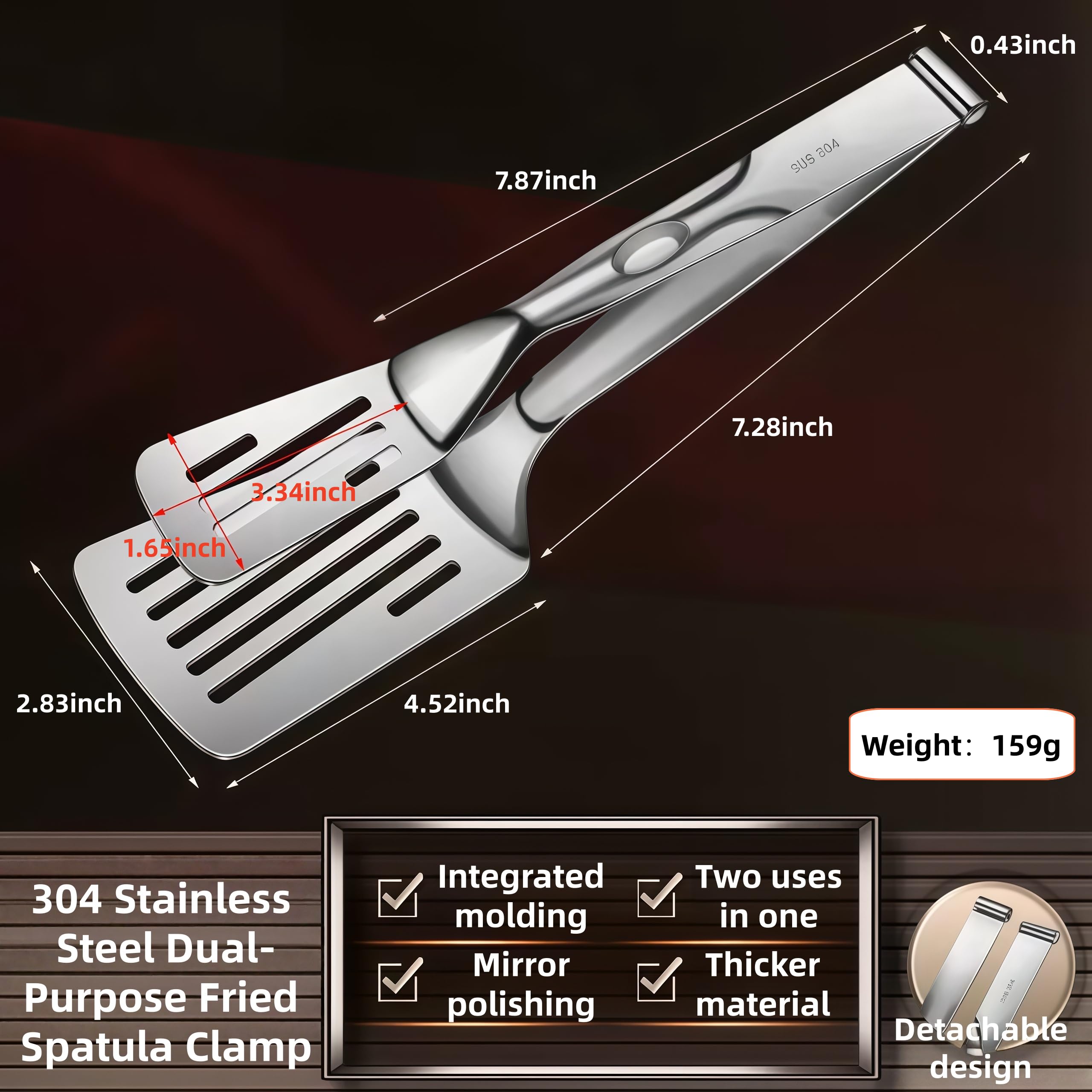 Huakai 304 stainless steel tongs are dishwasher-safe and durable.