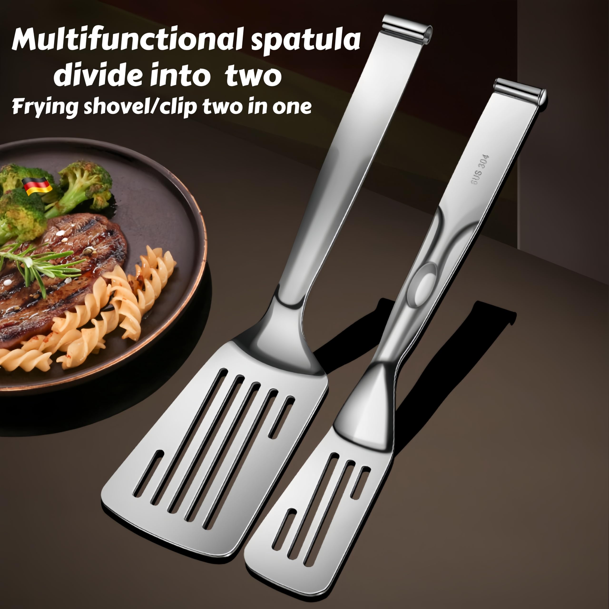 Huakai tongs extended anti-slip handle for secure grip.