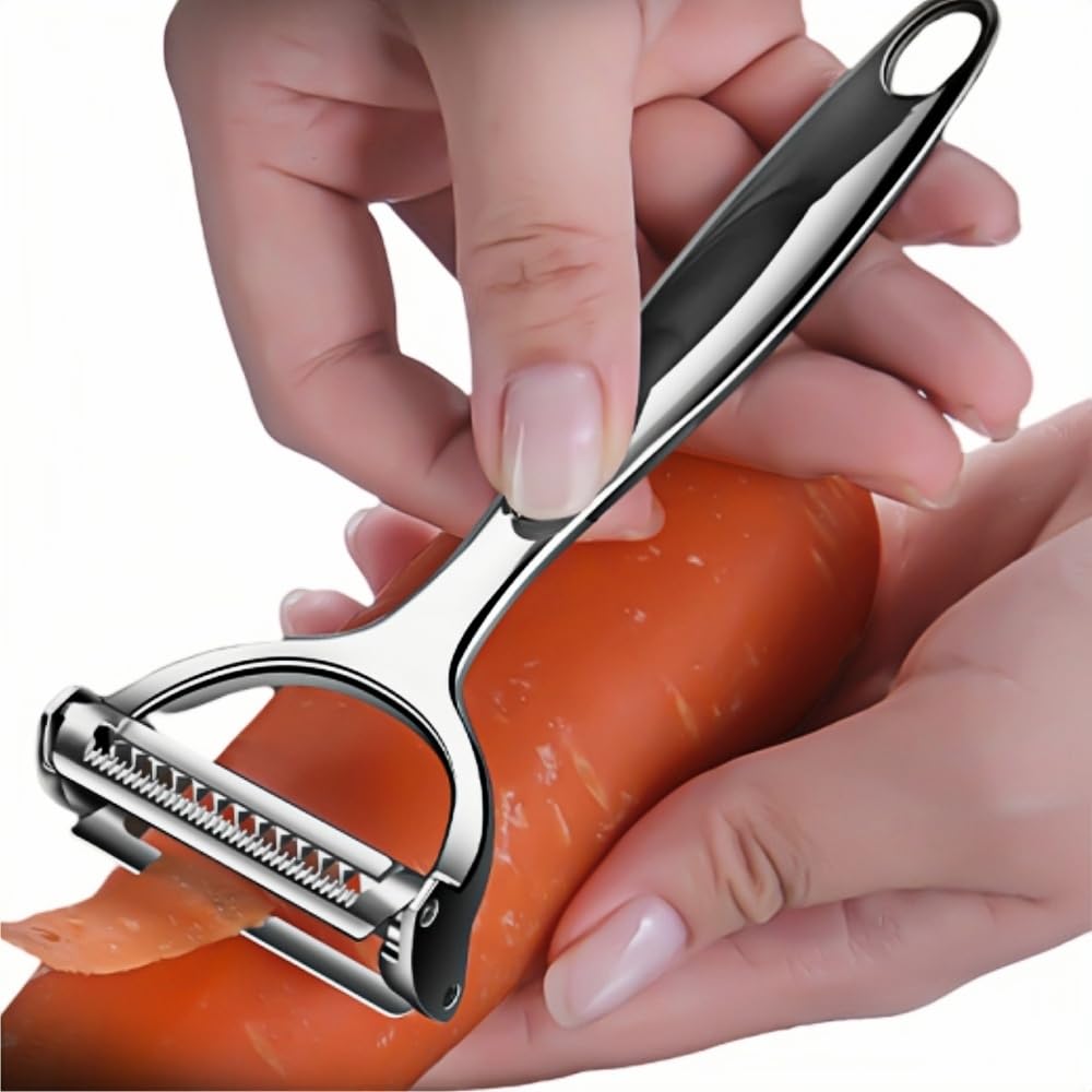 Huakai non-slip handle ensures secure grip during slippery produce prep.