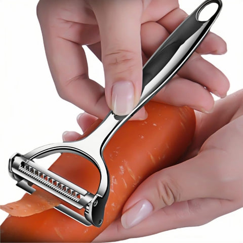 Huakai non-slip handle ensures secure grip during slippery produce prep.