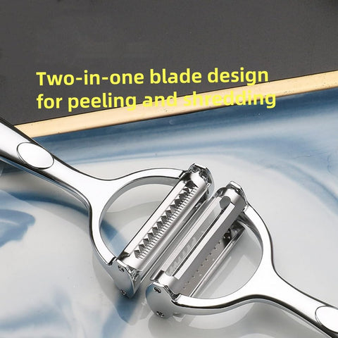 Huakai stainless steel blade close-up showing sharp edge for precise peeling.