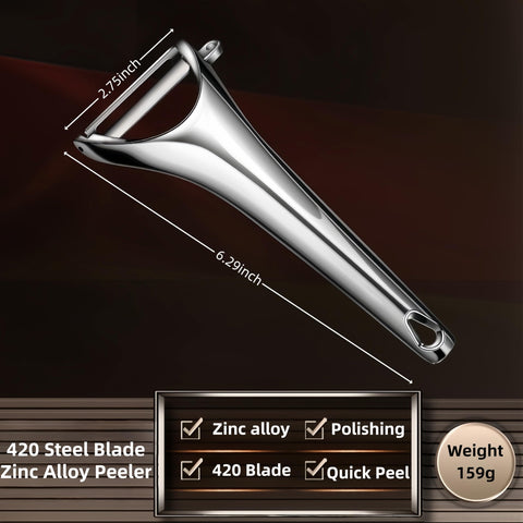 Huakai Y-shaped peeler blade close-up for smooth, even peeling.