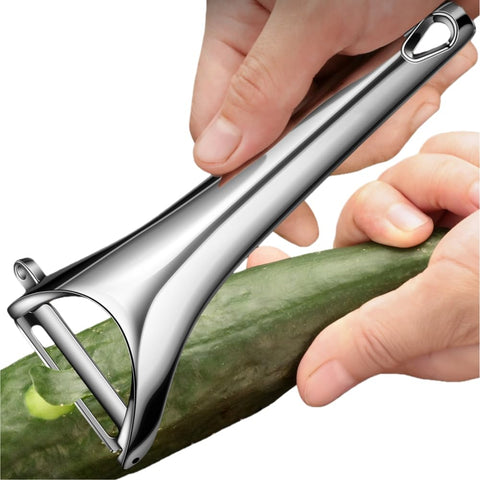 Huakai Y-shaped vegetable peeler - handle view showing comfortable grip for precise peeling.