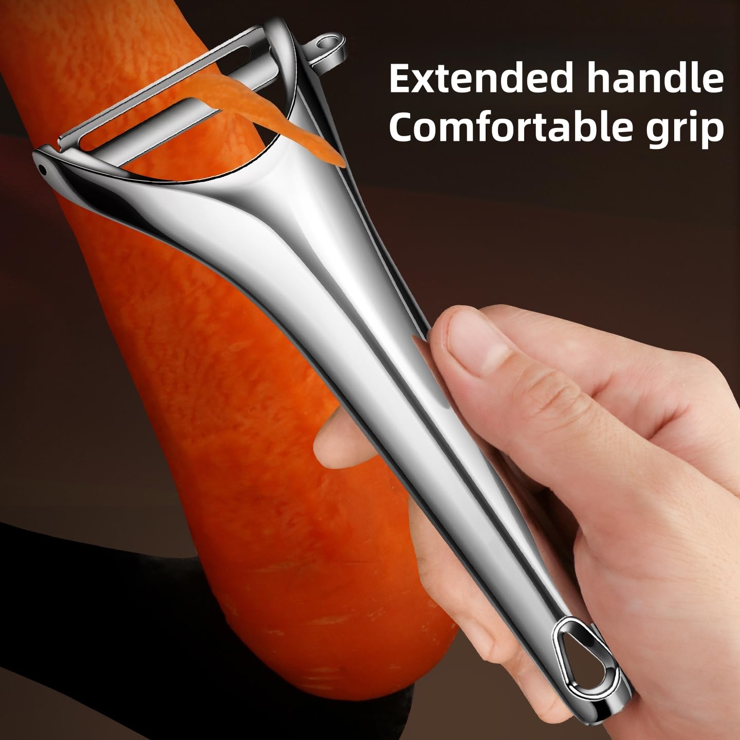 Huakai Y-shaped peeler with hanging hole for convenient kitchen storage.
