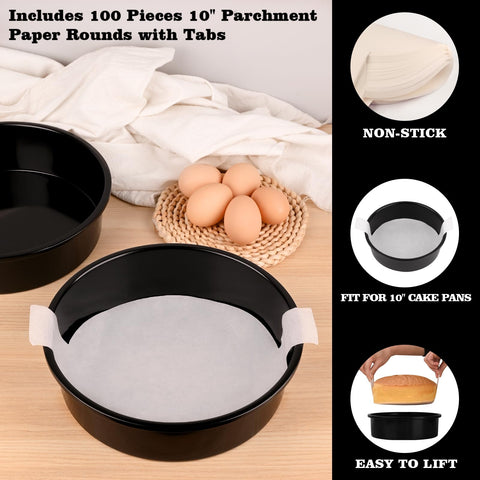 HUAKENER easy-release pans with parchment lift cakes cleanly