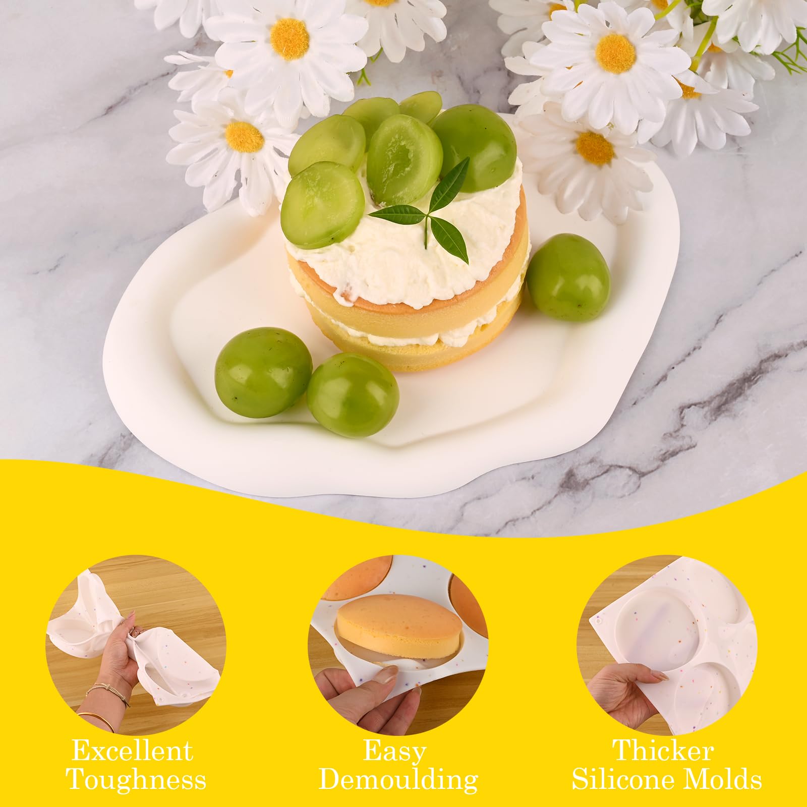 HUAKENER easy-release non-stick silicone mold makes cleanup simple.
