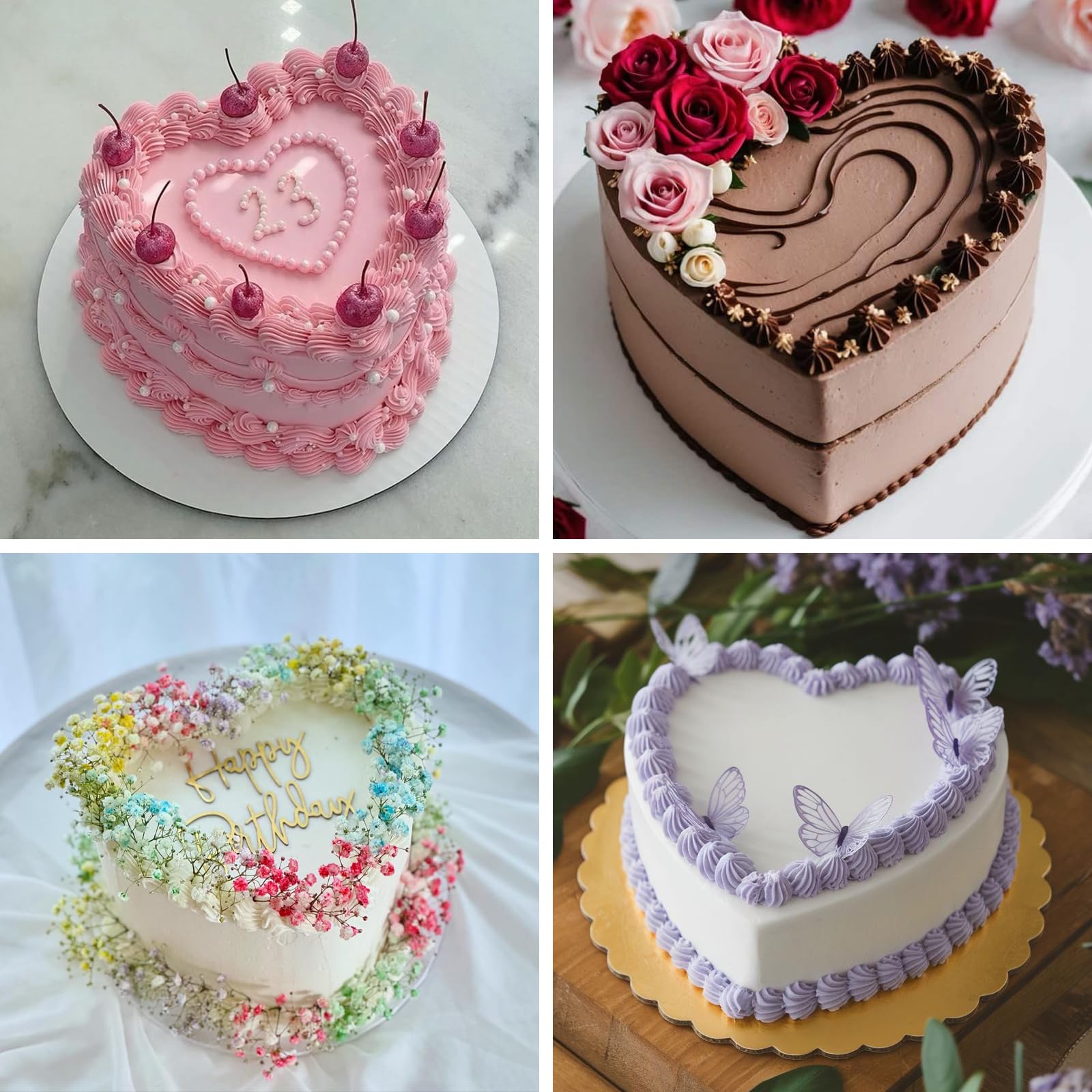 HUAKENER heart cake pan ideal for birthdays, weddings, and Valentine celebrations.