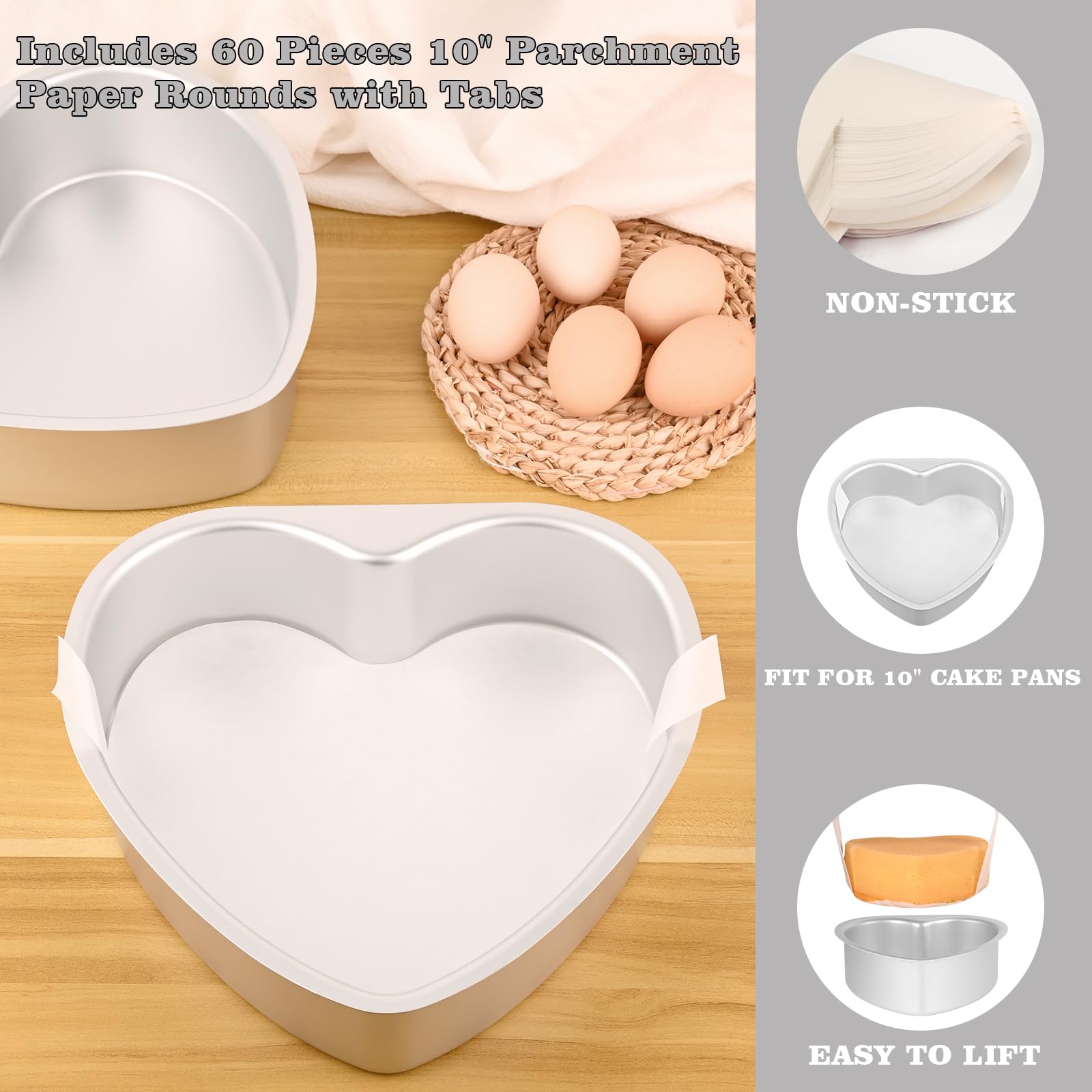 HUAKENER heart pans ideal for weddings, birthdays, and celebrations