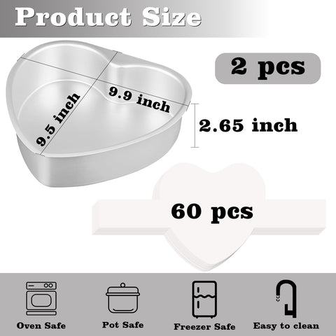HUAKENER heart pan non-stick release for simple cake lifting