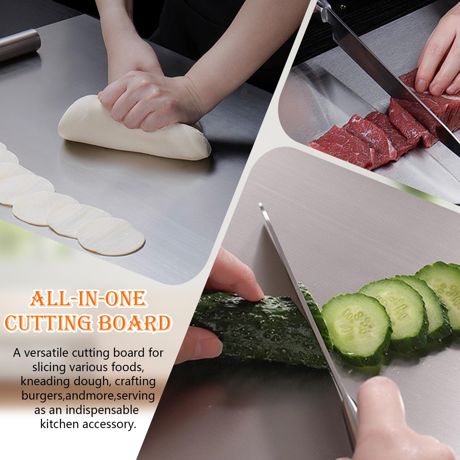 HUAKENER dual sided board doubles as meat and dough prep surface