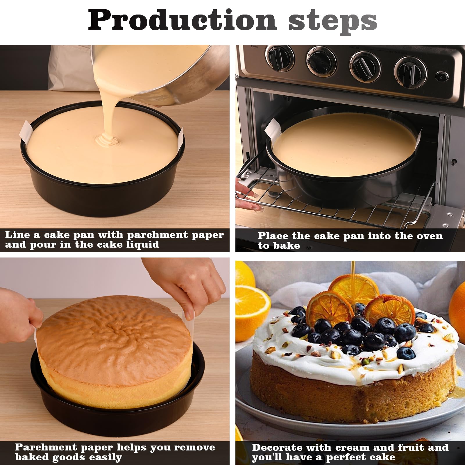 HUAKENER multi-purpose pans ideal for cakes, quiches, and more