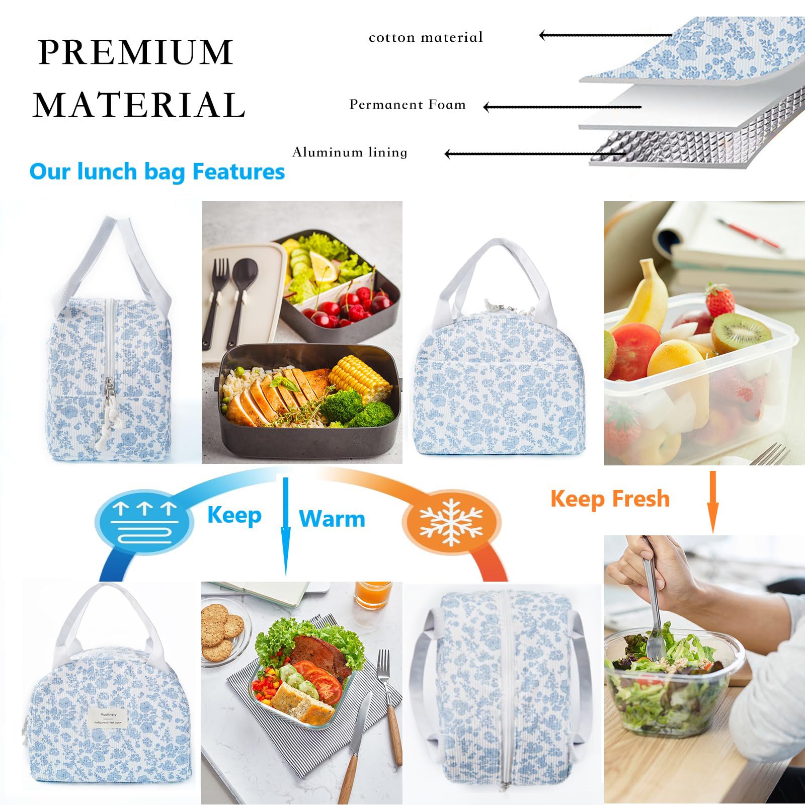 Hualinsyi reusable lunch bag easy to wipe clean after meals