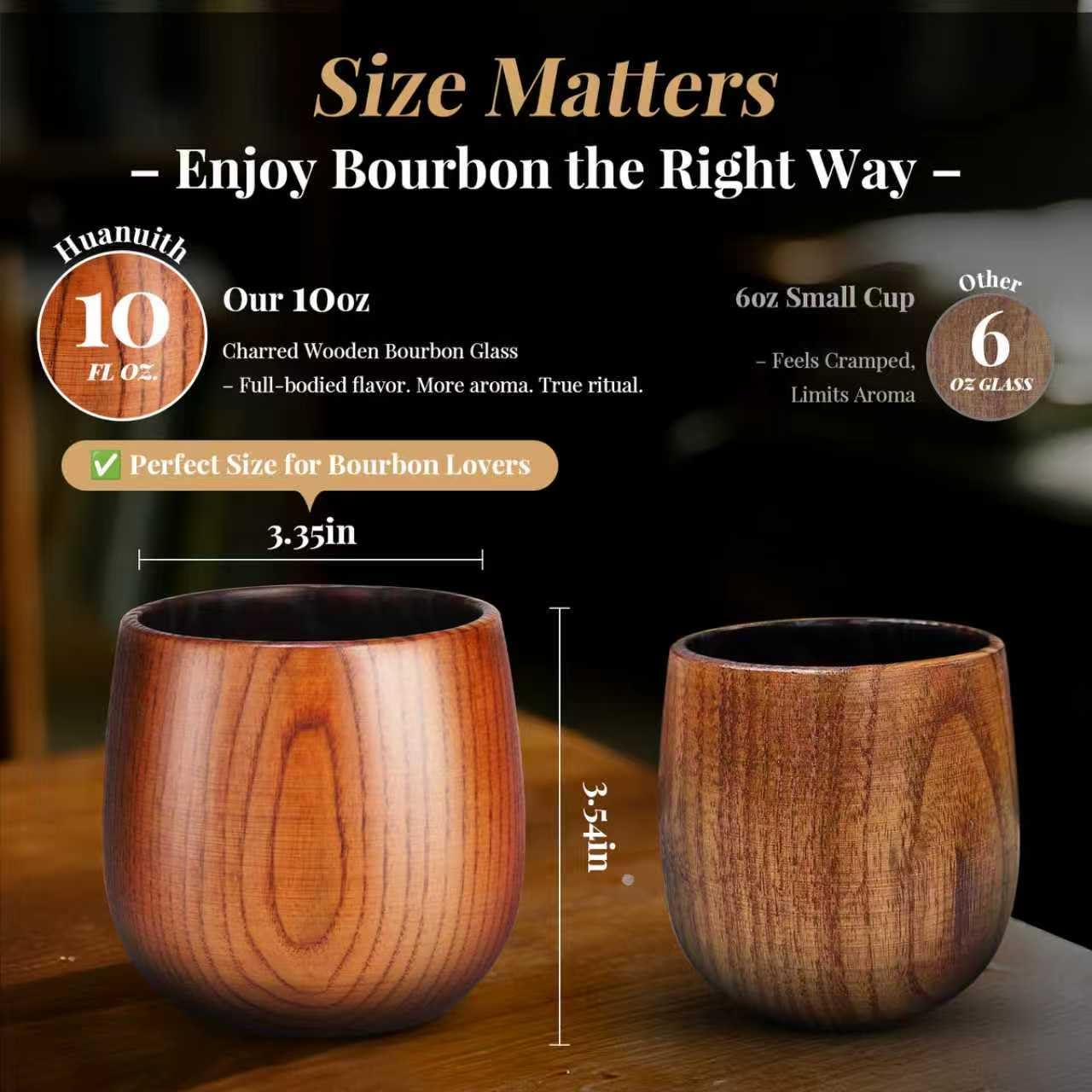 Huanuith handcrafted bourbon glass provides a durable, timeless drinking ritual.