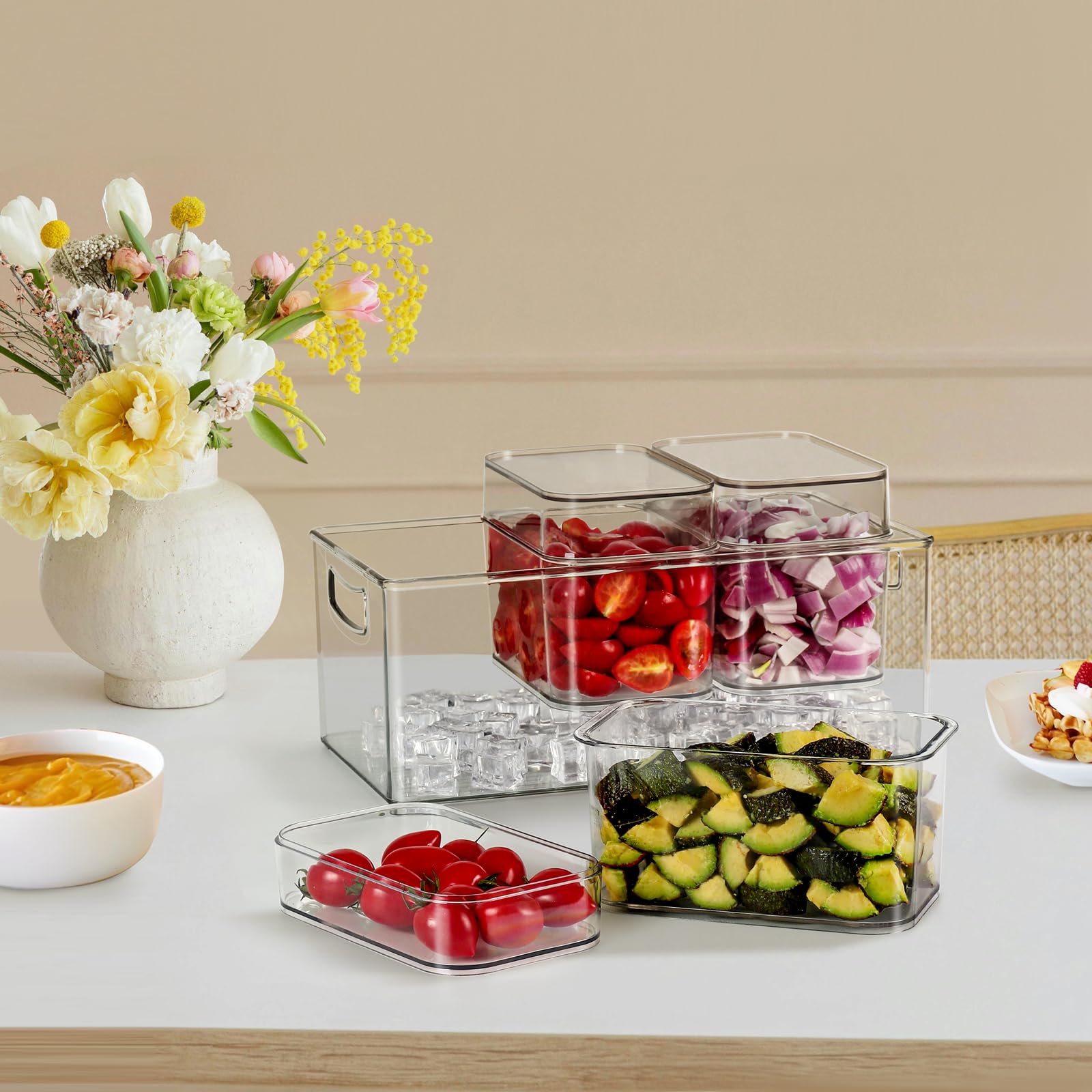 Hudgan chilled condiment caddy showing ice-base preservation