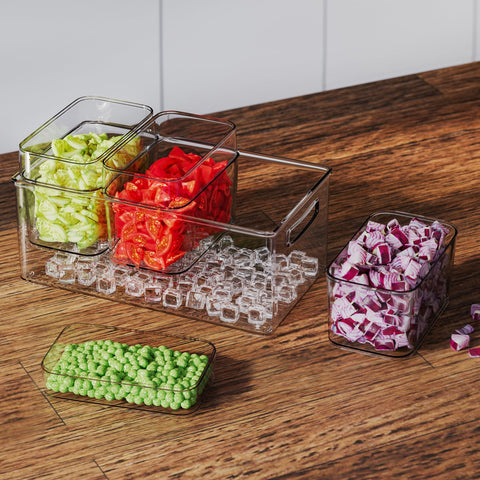 Hudgan clear condiment organizer highlighting fresh ingredients