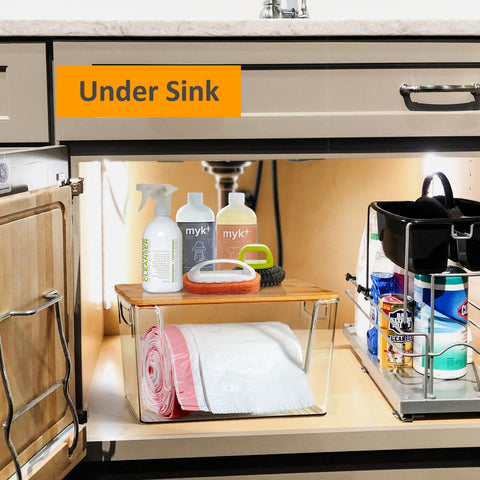 Hudgan durable plastic bin is easy to clean with mild soap and water.