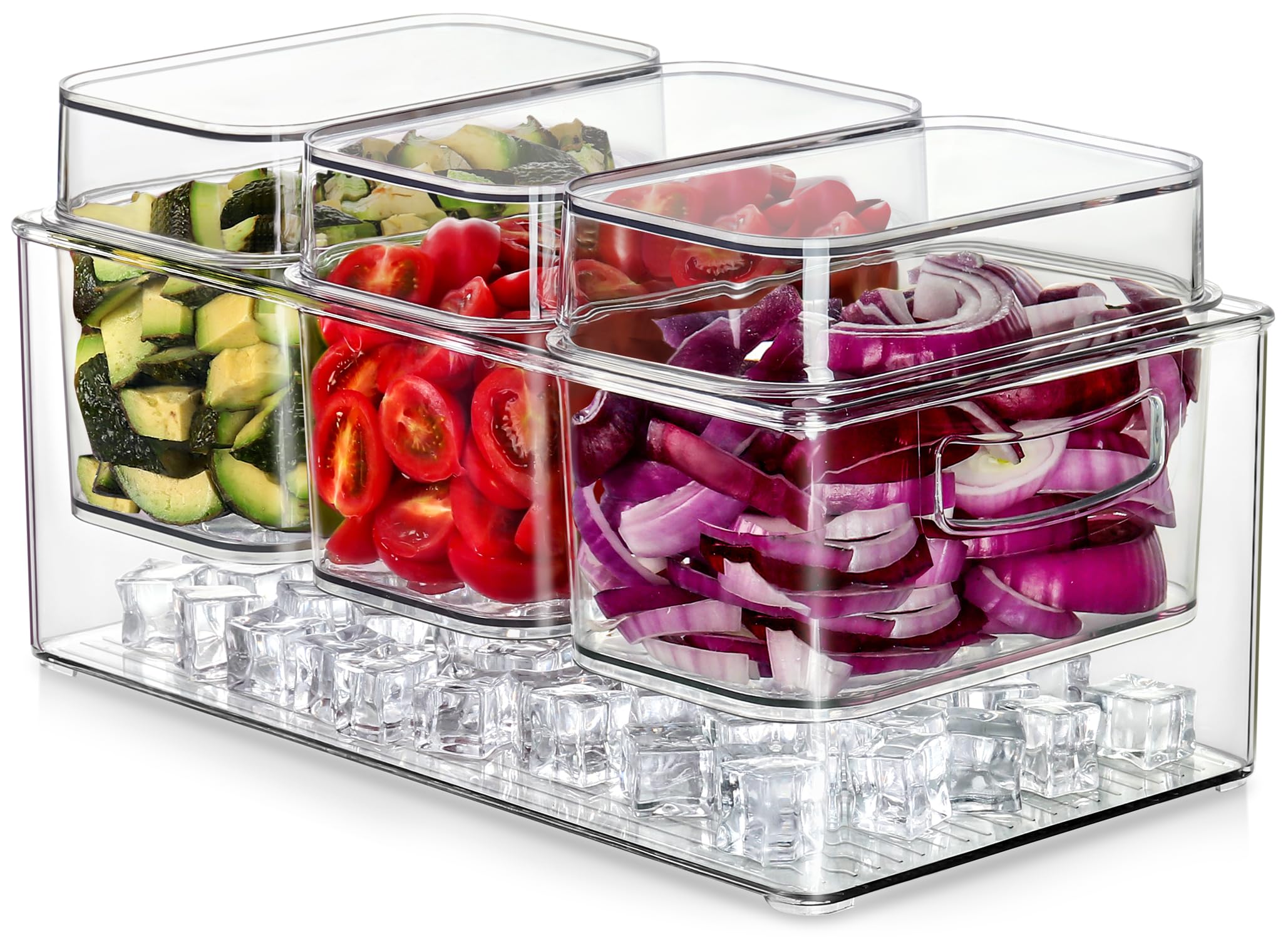 Hudgan large taco bar set with three clear containers for condiments