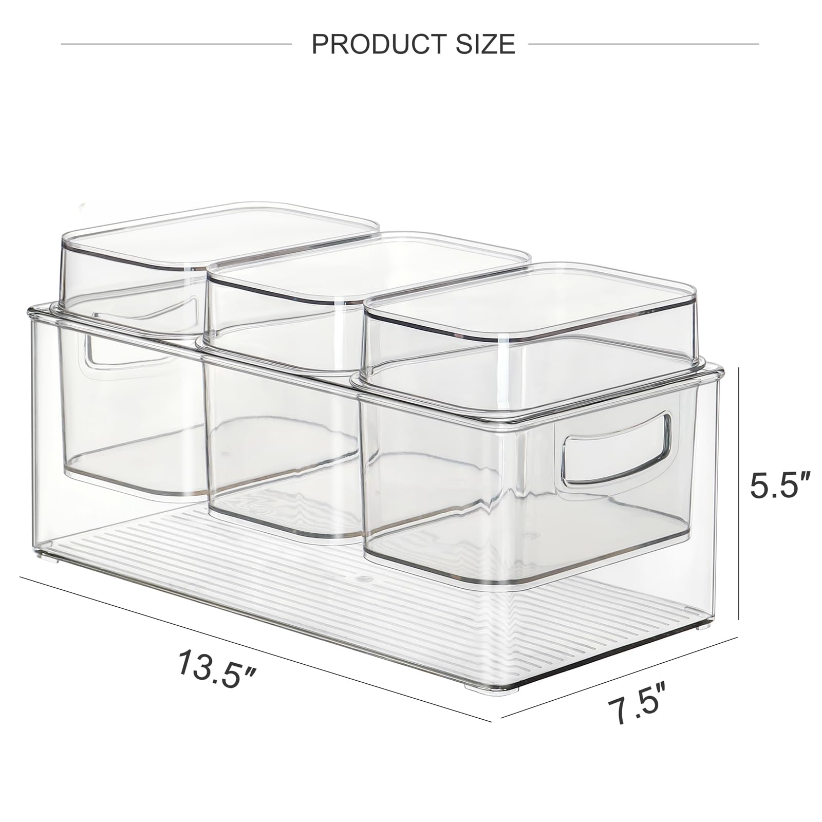 Hudgan stackable tray for fridge or counter organization