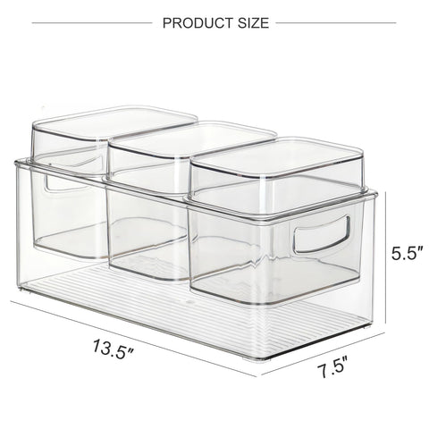 Hudgan stackable tray for fridge or counter organization