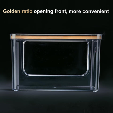 Hudgan trash bag dispenser with bamboo top maximizes vertical storage.