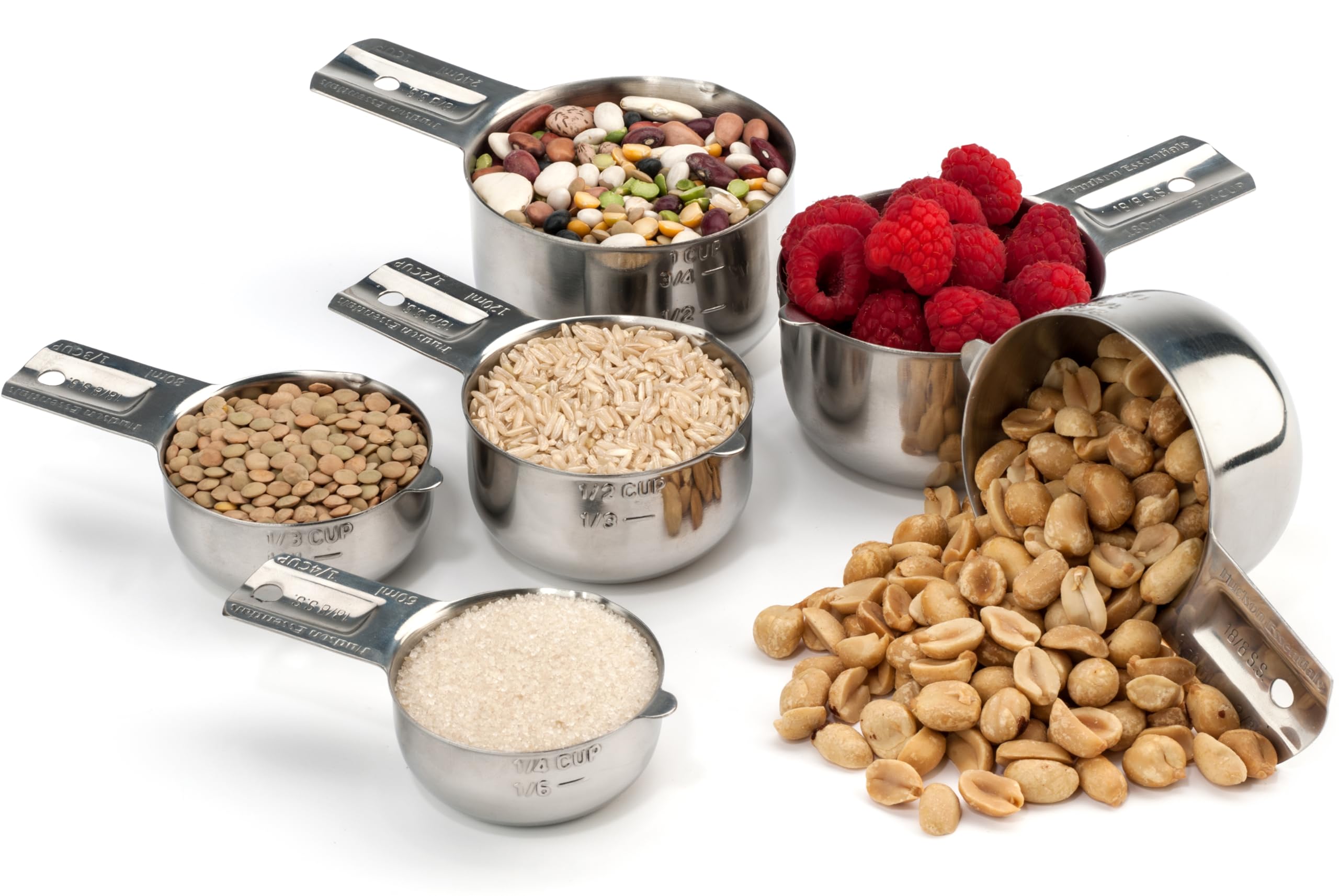 Hudson Essentials measuring cups nested together to save drawer space.