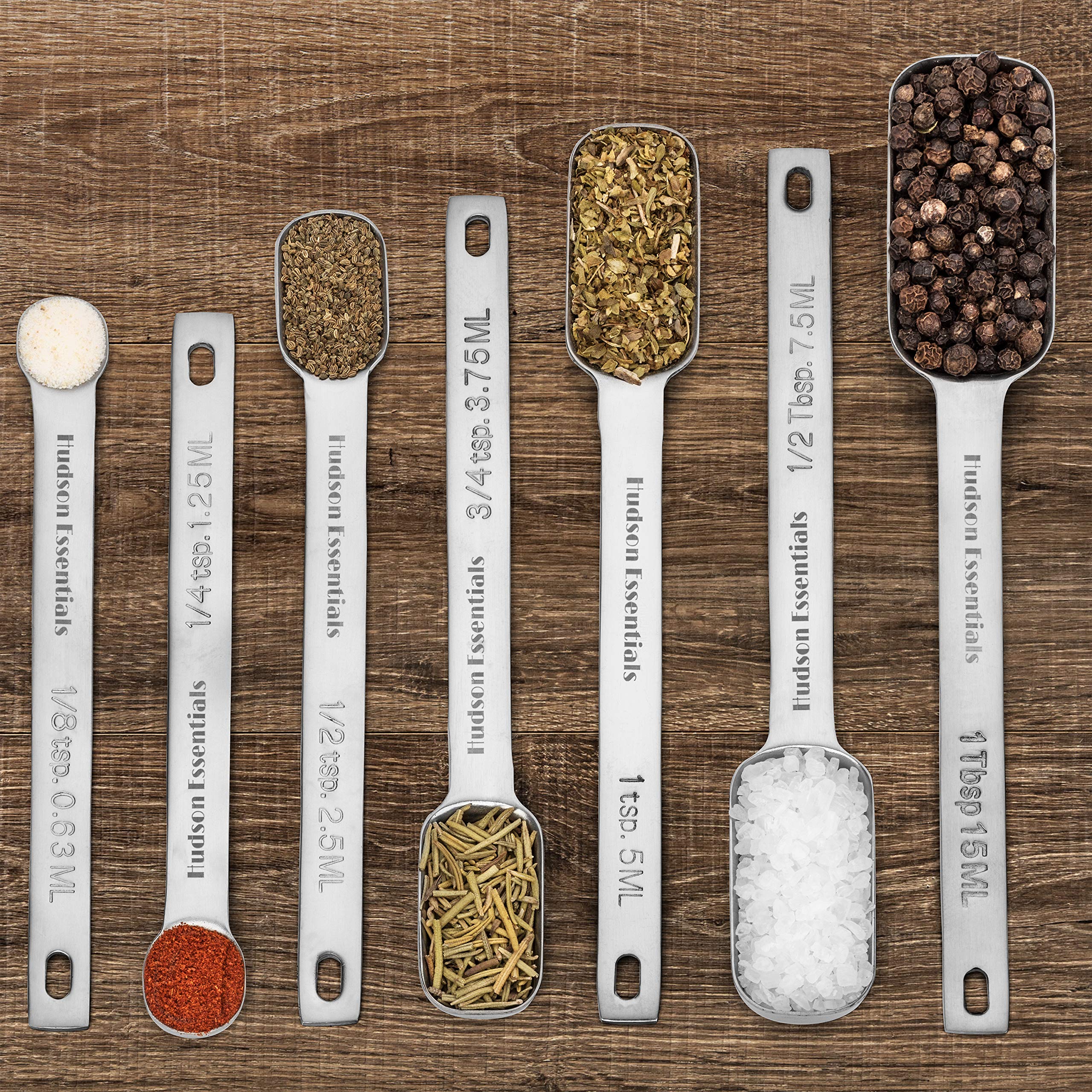 Hudson Essentials spoons fit in most spice containers for quick measuring
