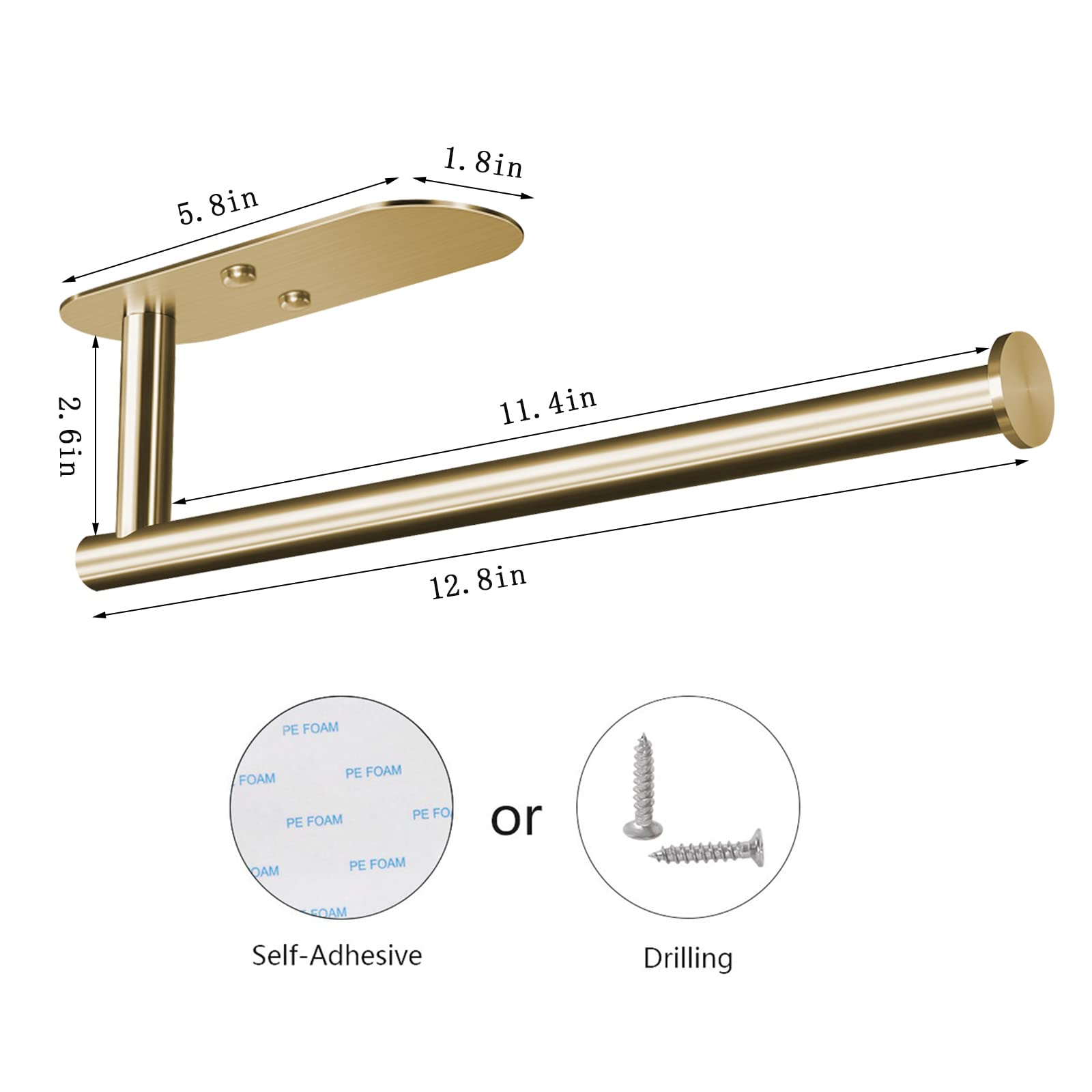 HUFEEOH stainless steel towel bar provides durable, rust-resistant use in kitchen or bath.