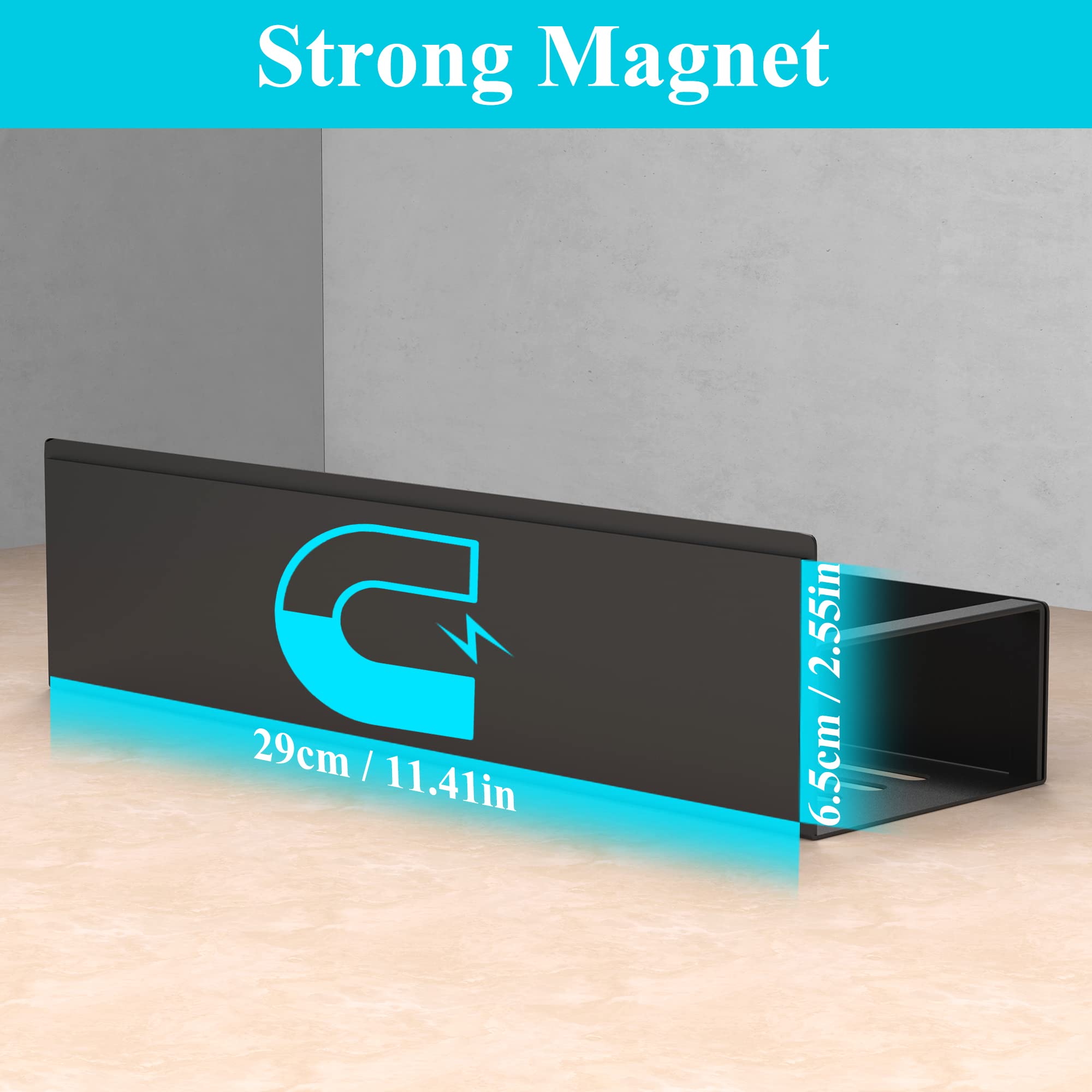 HuggieGems black metal spice rack for oven or fridge with strong magnets.