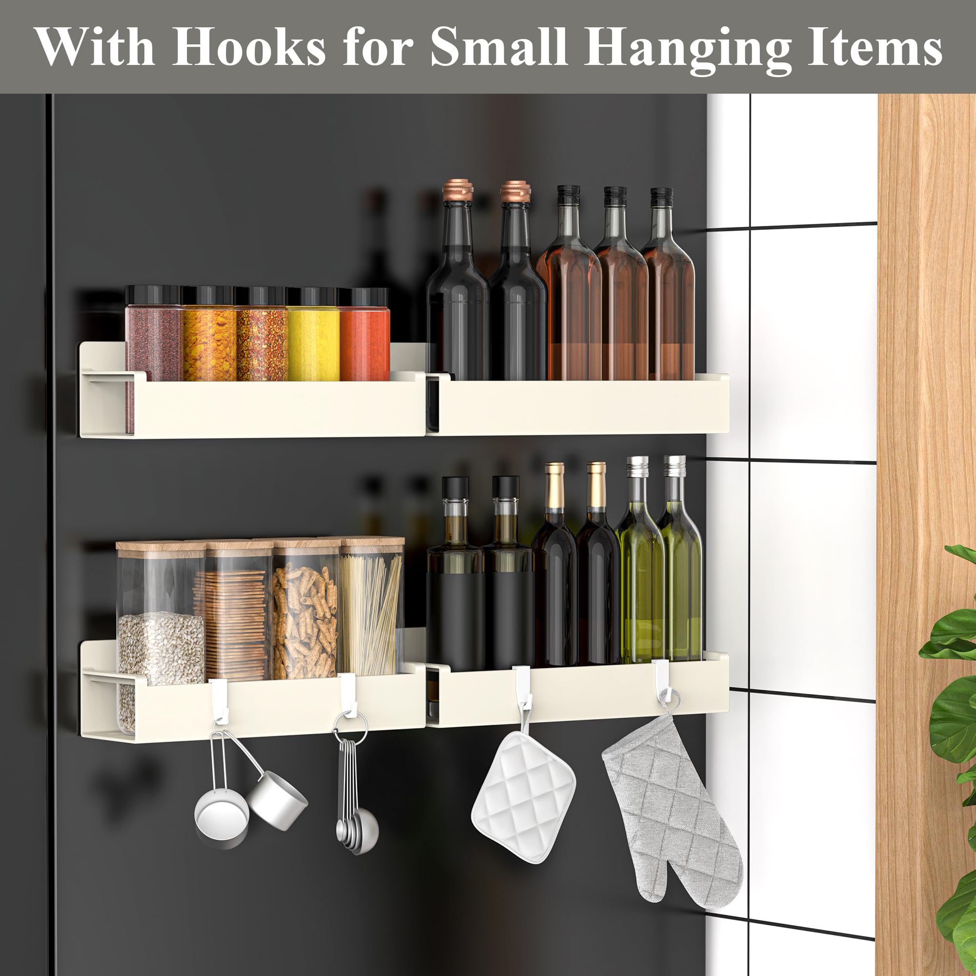 Cream white HuggieGems rack mounted on oven side for compact storage