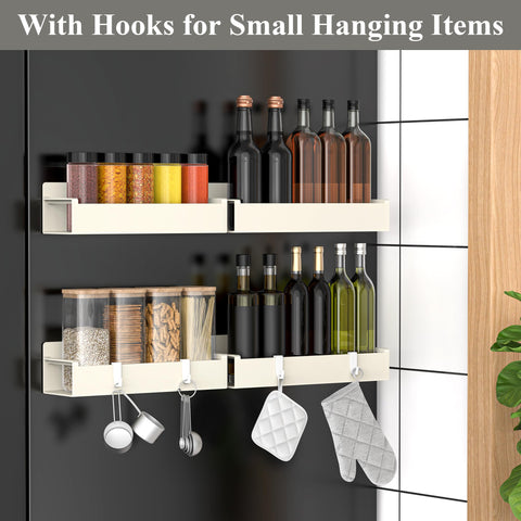 Cream white HuggieGems rack mounted on oven side for compact storage