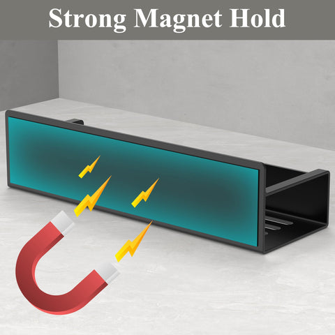 HuggieGems cup holder organizer on fridge with lid for quick retrieval.