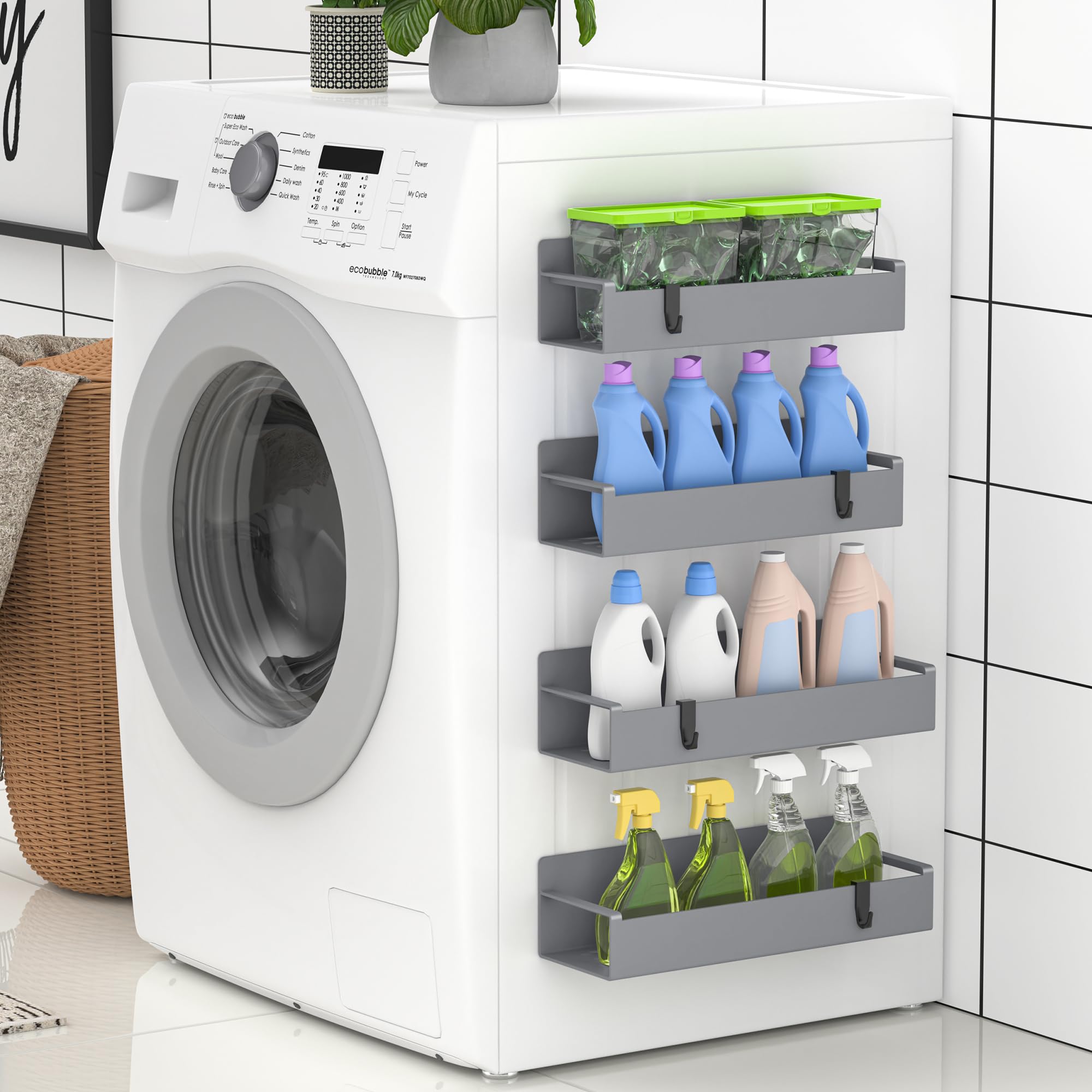 HuggieGems dark-grey ABS finish blends with modern kitchen decor.
