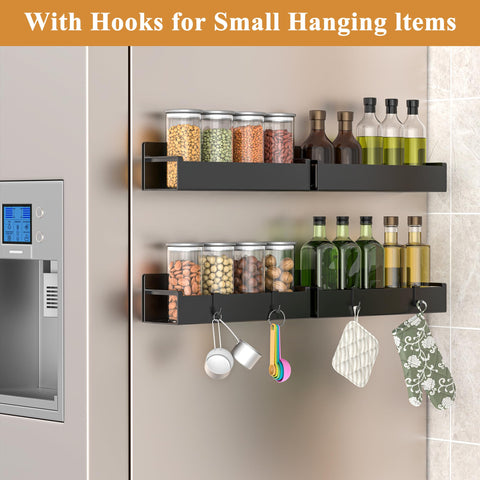 HuggieGems matte black spice organizer 4-pack adds space-saving style to kitchens.