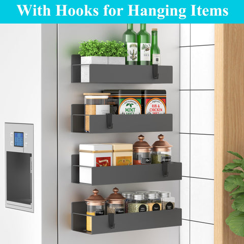 HuggieGems strong magnet securely holds spice jars.