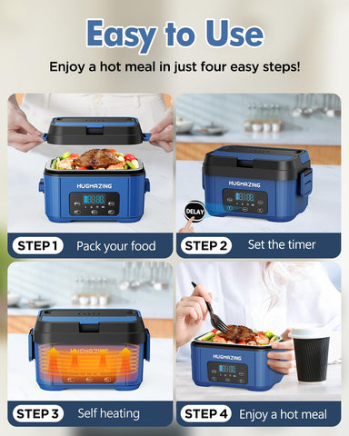 Hugmazing portable lunch box with hidden handle for travel