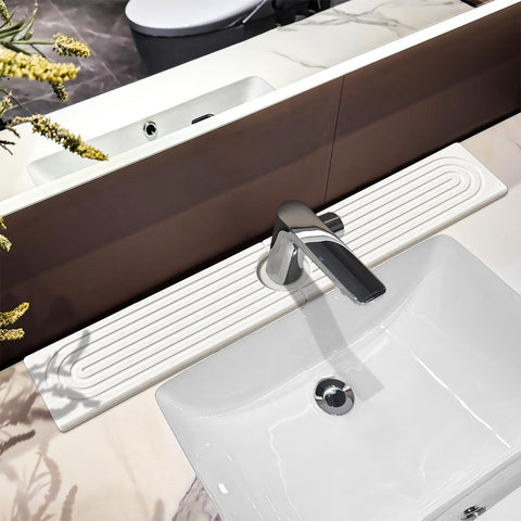 HUHAYUYA Stone Faucet Mat close-up shows ultra-absorbent surface and quick drying.