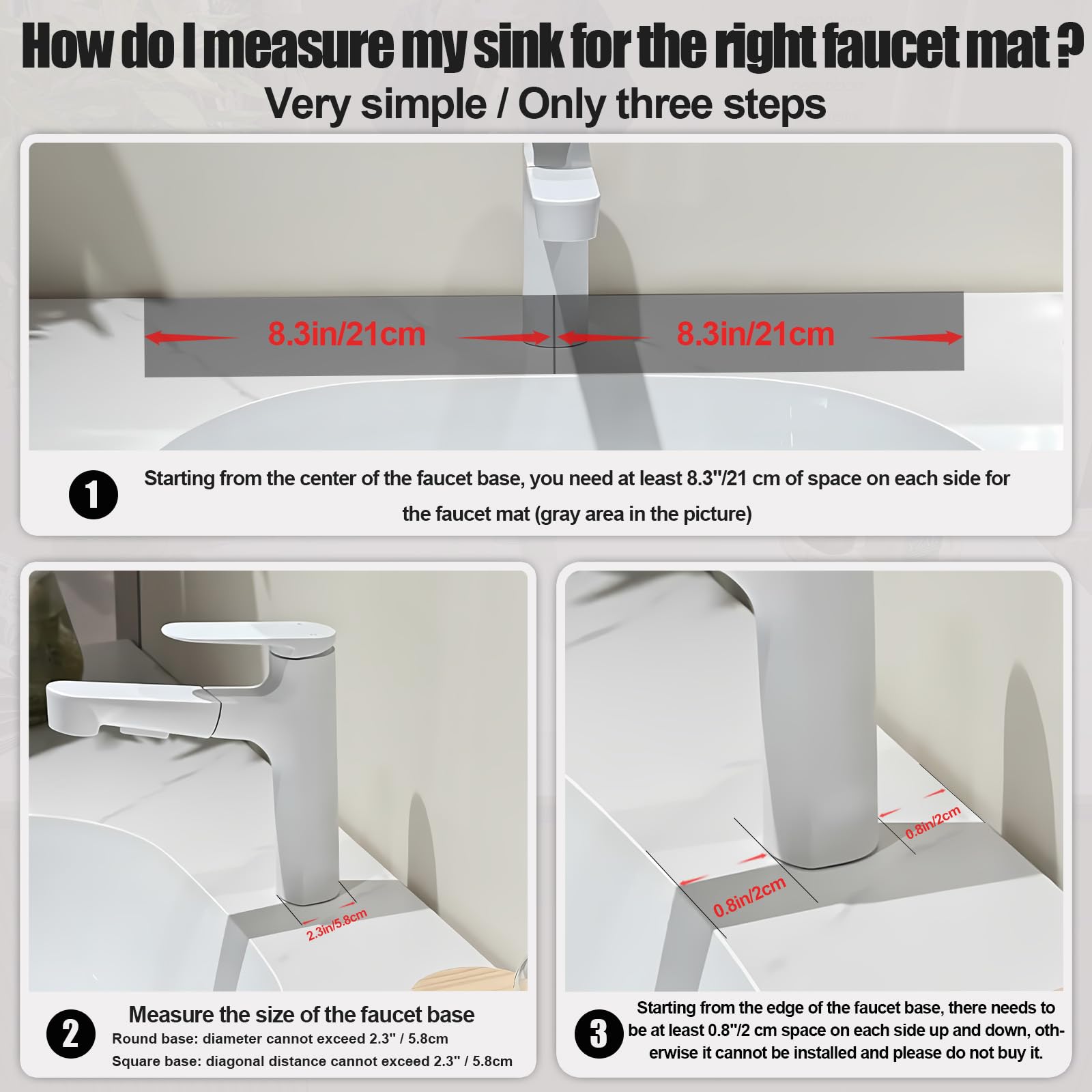 HUHAYUYA Stone Faucet Mat on a kitchen sink area emphasizes countertop organization.